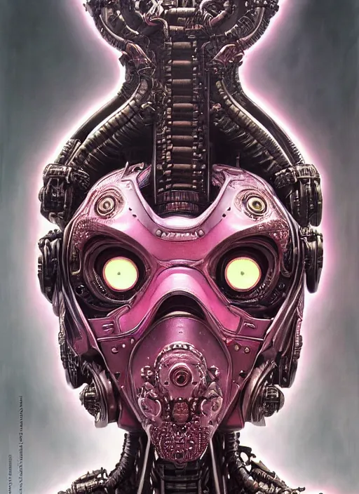 Cybernetic Cyberpunk Mf Doom Reptile Eyes Pink Metal Stable