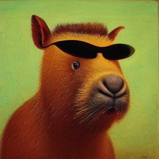 Portrait Of A Capybara Wearing Sunglasses Stable Diffusion OpenArt