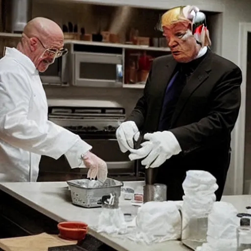 Walter White And Donald Trump Cooking Some Meth Stable Diffusion