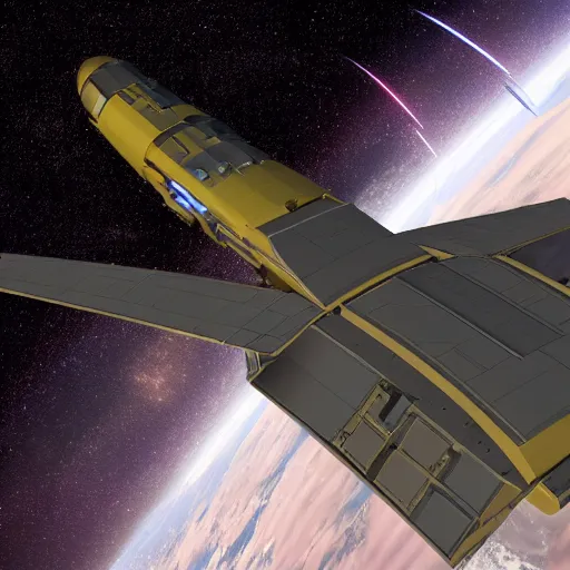 A Firefly Class Ship Flying In Space 8k Stable Diffusion OpenArt