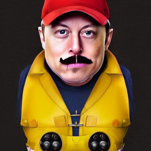 A Portrait Of Elon Musk Dressed Up As Wario High Stable Diffusion