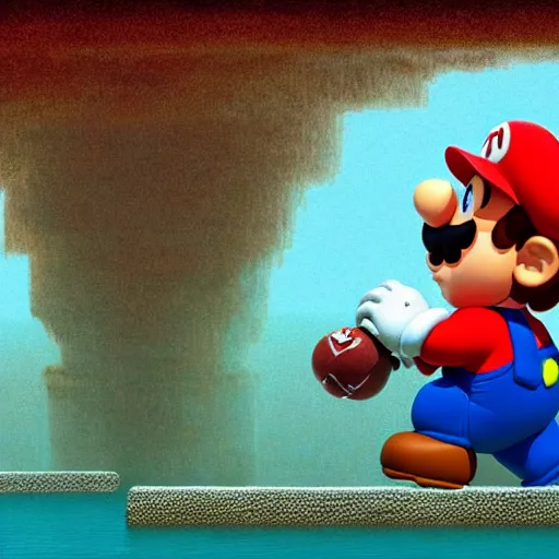 Super Mario In The Style Of Beksinski Highly Stable Diffusion OpenArt