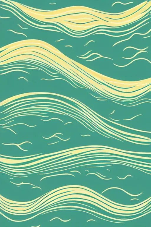 Minimalist Boho Style Art Of Ocean Waves Stable Diffusion