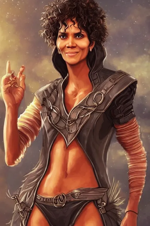 Halle Berry Portrait As A Dnd Character Fantasy Art Stable Diffusion