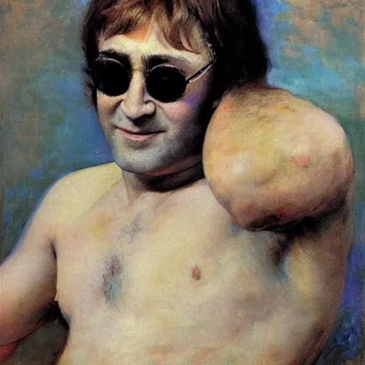 Portrait Of Shirtless Elton John Lennon In By Stable Diffusion OpenArt