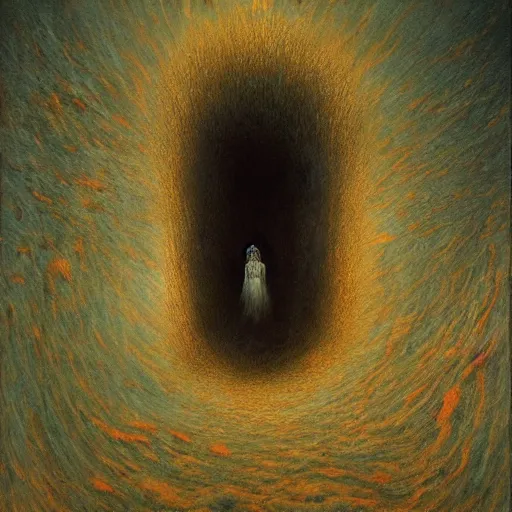 Terrible Angel Emerging From Black Hole Painting By Stable Diffusion