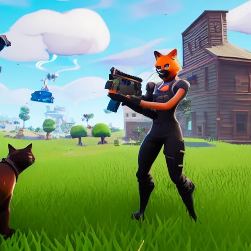 A Cat Playing Fortnite By Jim Davis Stable Diffusion Openart