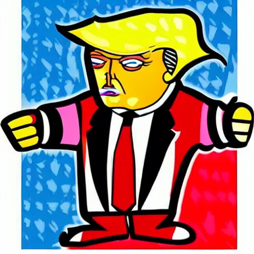 Donald Trump Portrait By Romero Britto Stable Diffusion