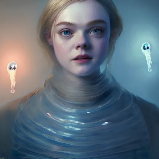 Portrait Of A Elle Fanning Surrounded By Stable Diffusion Openart