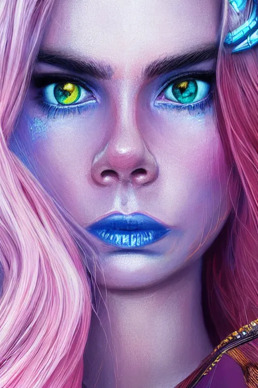 Cara Delevigne As A Barbie Doll Vivid Colors High Stable Diffusion