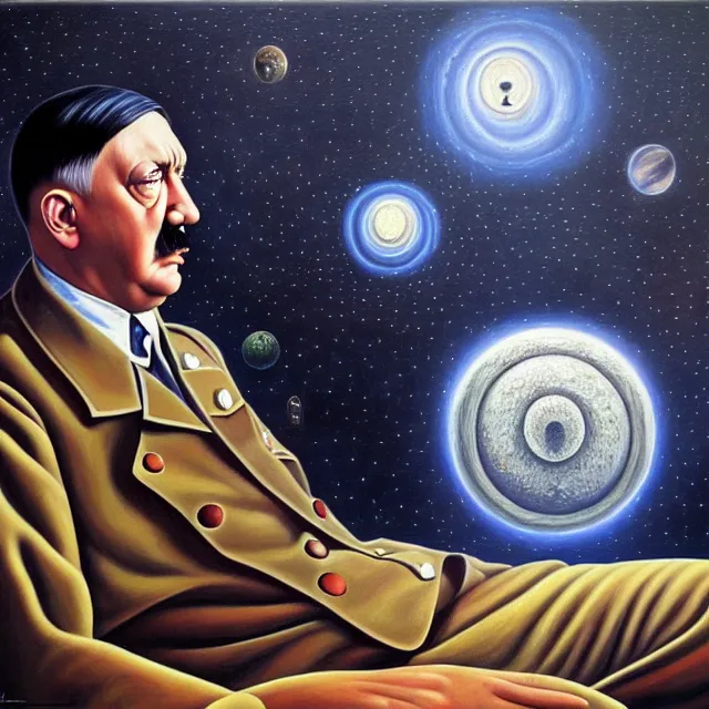 An Oil On Canvas Portrait Painting Of Adolf Hitler Stable Diffusion