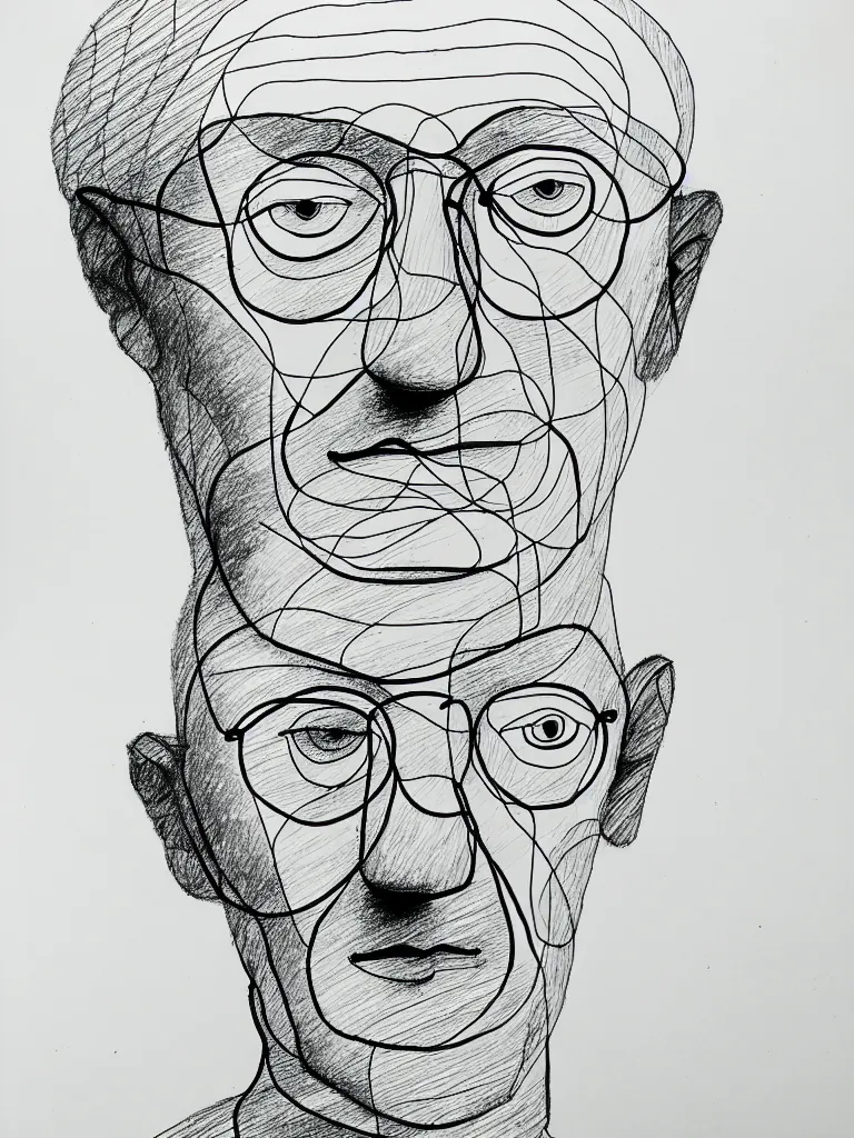 Minimalist Elegant Continuous Line Drawing Of Hermann Stable