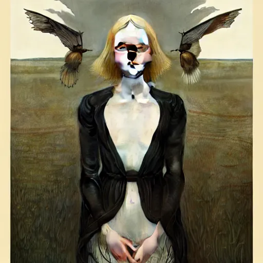 Symmetry Portrait Of Elle Fanning In Prey In The Stable Diffusion