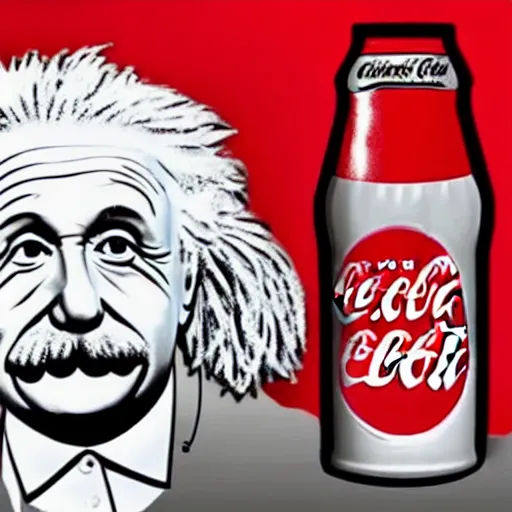 Albert Einstein Advertising Coca Cola On His Youtube Stable Diffusion