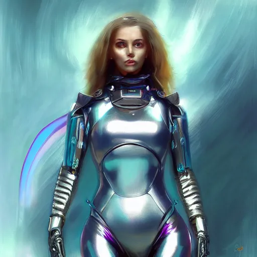 Cybernetic Woman In Futuristic Bikini Armor With A Stable Diffusion