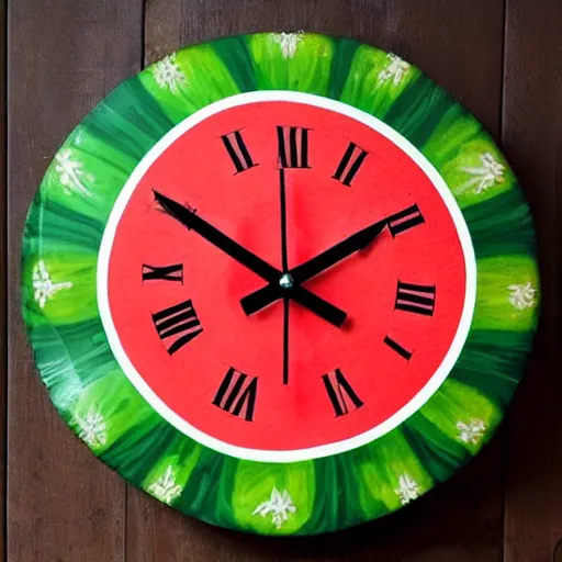 A Wall Clock Made Out Of Watermelon Stable Diffusion Openart