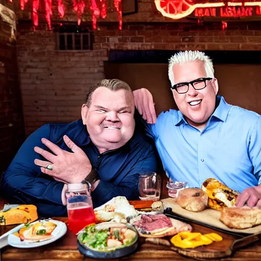 Meat Loaf And Glenn Beck On A Brunch Date Rats Stable Diffusion