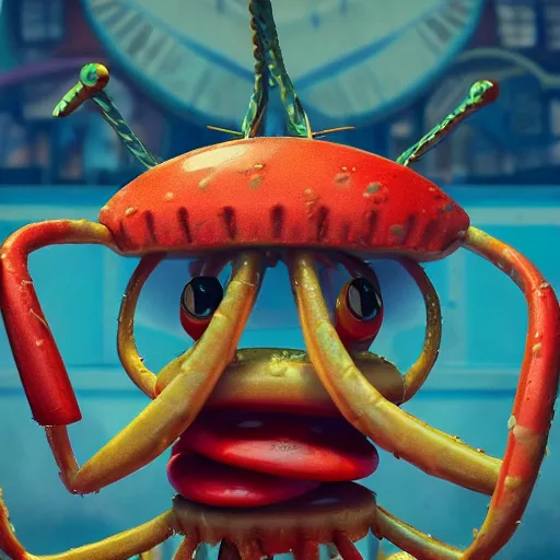 Symmetry Portrait Of Mr Krabs At The Krusty Krab Art Stable