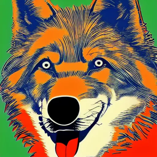 Retarded Wolf Portrait Andy Warhol Style Stable Diffusion Openart