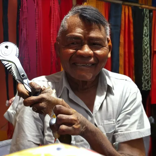 Charles The Urangutan Barber Holds His Scissors Aloft Stable Diffusion