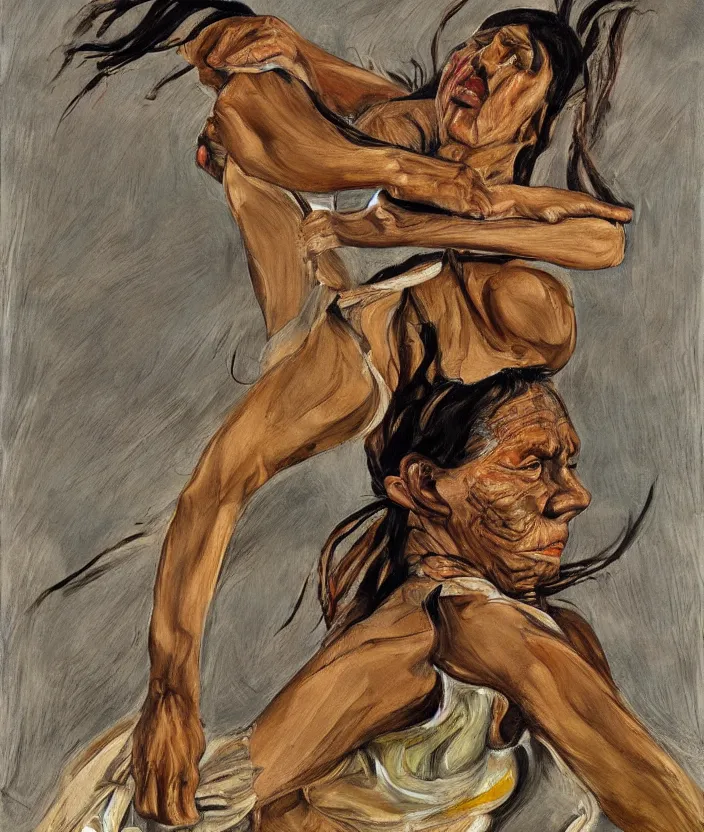 Indigenous Woman Running Painted By Lucian Freud Hd Stable