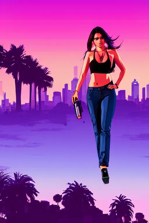 A Stunning Gta V Loading Screen With A Beautiful Woman Stable