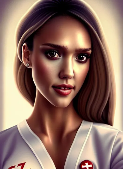 Jessica Alba As A Glamorous And Sexy Nurse In Hospital Stable