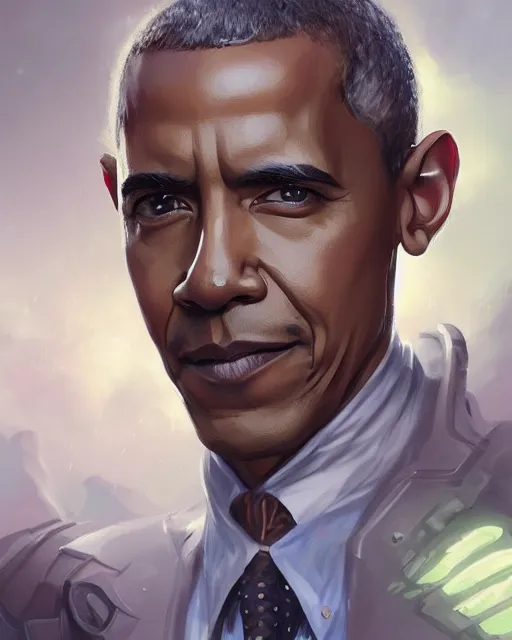 Portrait Of Cybord Barack Obama Fantasy Intricate Stable Diffusion