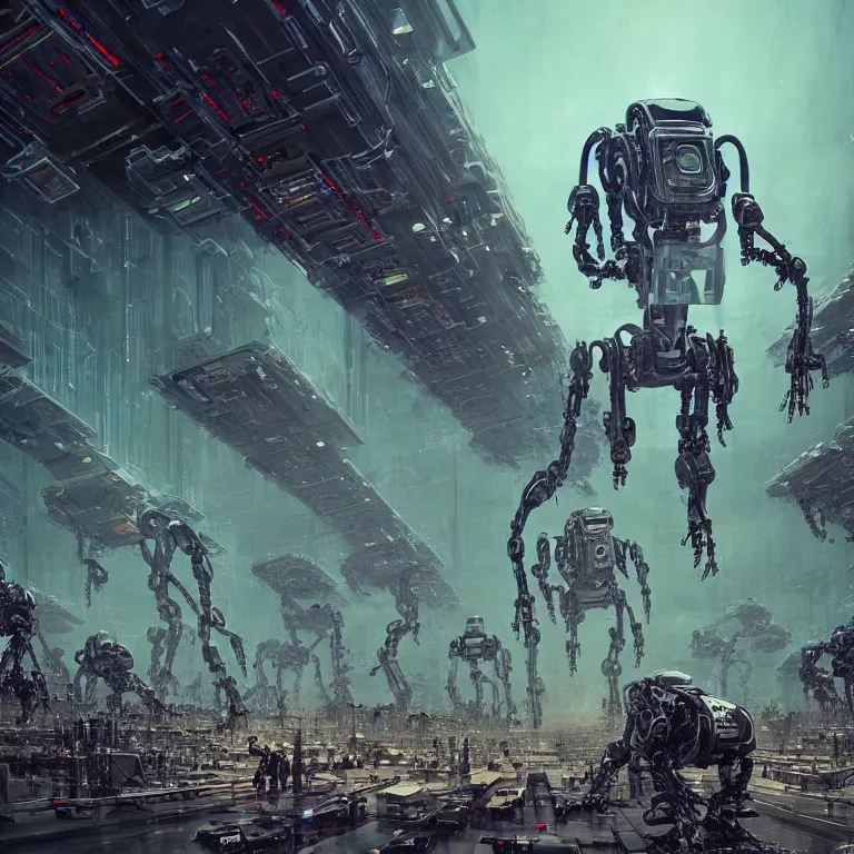 An Army Of Terminators Evil Robots Intricate Artwork Stable