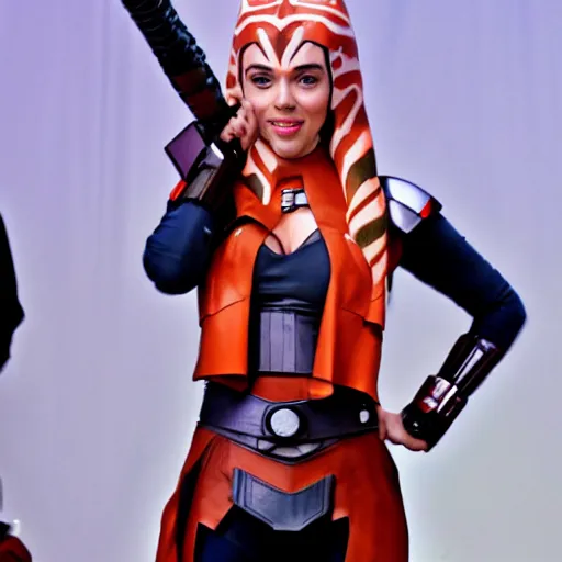 Scarlett Johansson Cosplaying Ahsoka Tano At A Stable Diffusion