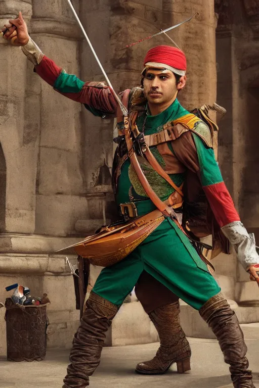 Intricate Color Photo Of Rishi Sunak As Robin Hood Stable Diffusion