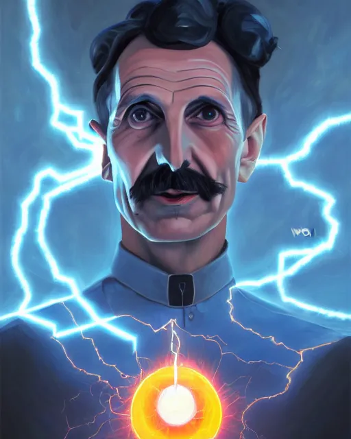 An Amazing Oil Painting Of Nikola Tesla As A Stable Diffusion OpenArt