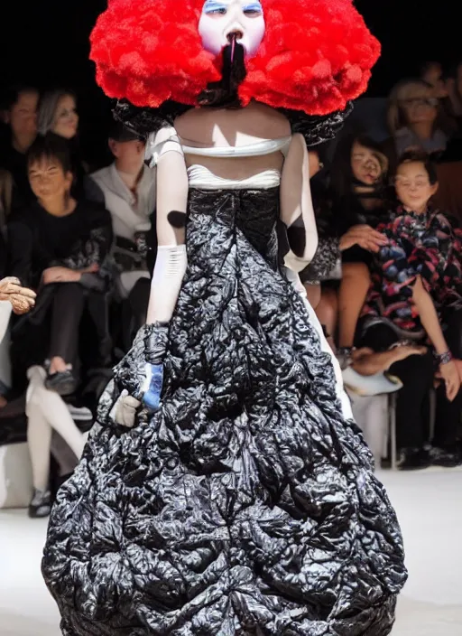 an avant garde fashion show by Comme des Garçons Stable Diffusion