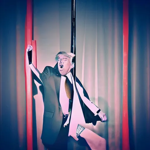 Donald Trump As A Male Stripper Pole Dancing On Stable Diffusion