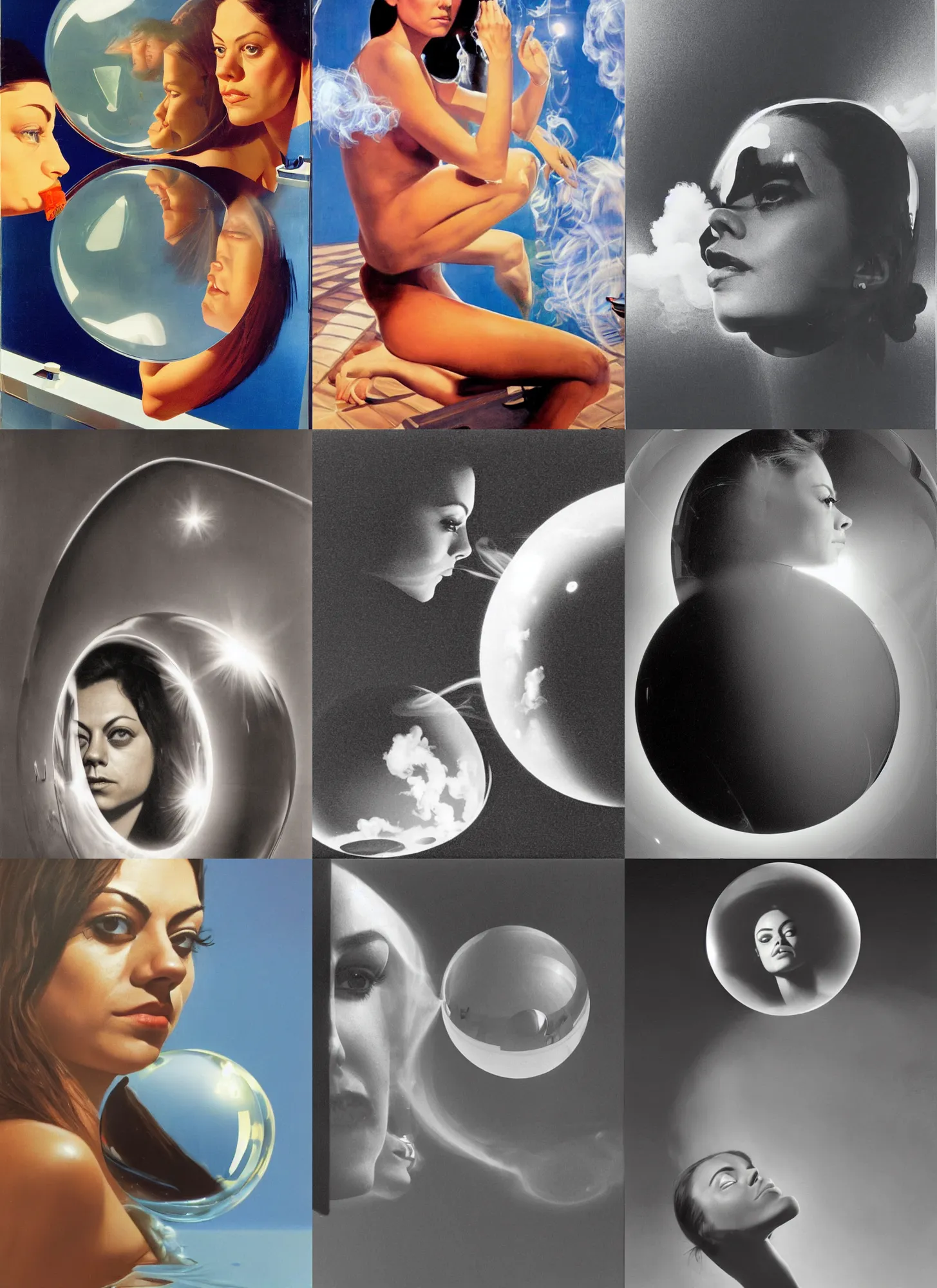 Smirking Mila Kunis Reflected In A Reflective Bubble Stable