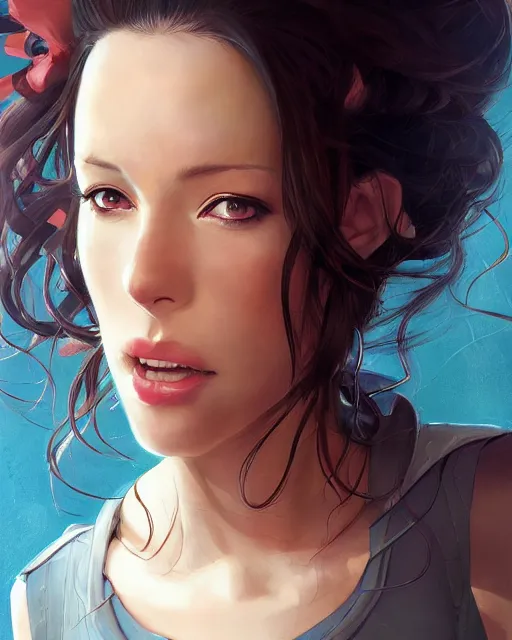 Anime Portrait Of Alanis Morissette By Stanley Artgerm Stable