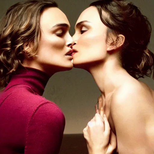 Keira Knightley And Natalie Portman Romantically Stable Diffusion