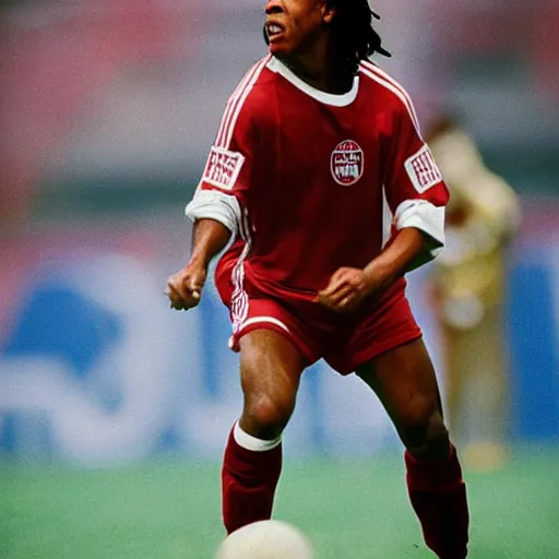 Photograph Ronaldinho Playing For AFC Ajax Amserdam Stable Diffusion