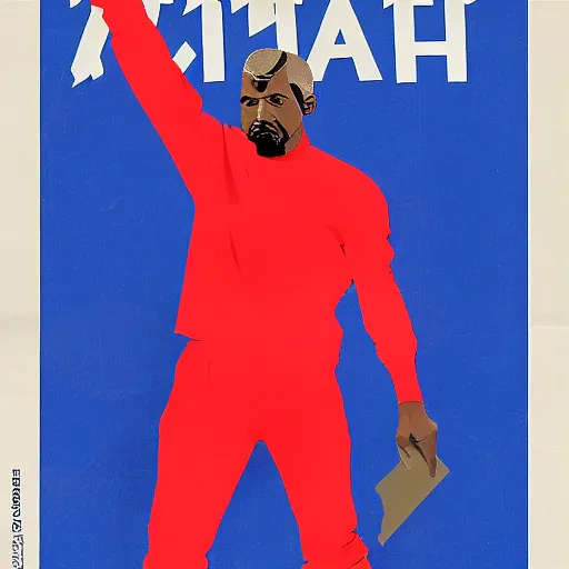 Russian Propaganda Soviet Poster Of Kanye West As Stable Diffusion