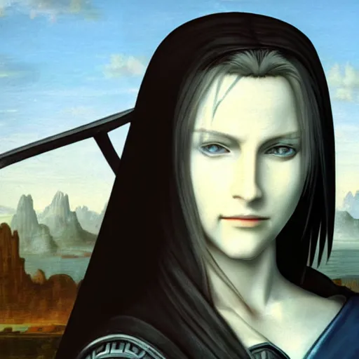 Sephiroth From Final Fantasy 7 As The Mona Lisa Stable Diffusion