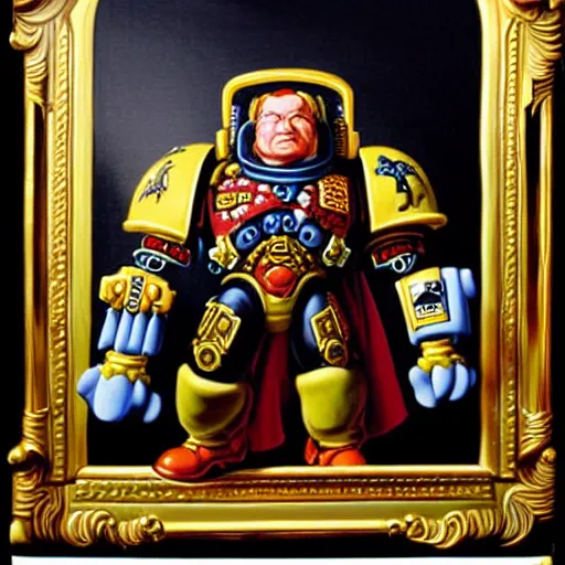 Baroque Rococo Painting Portrait Of Space Marine From Stable