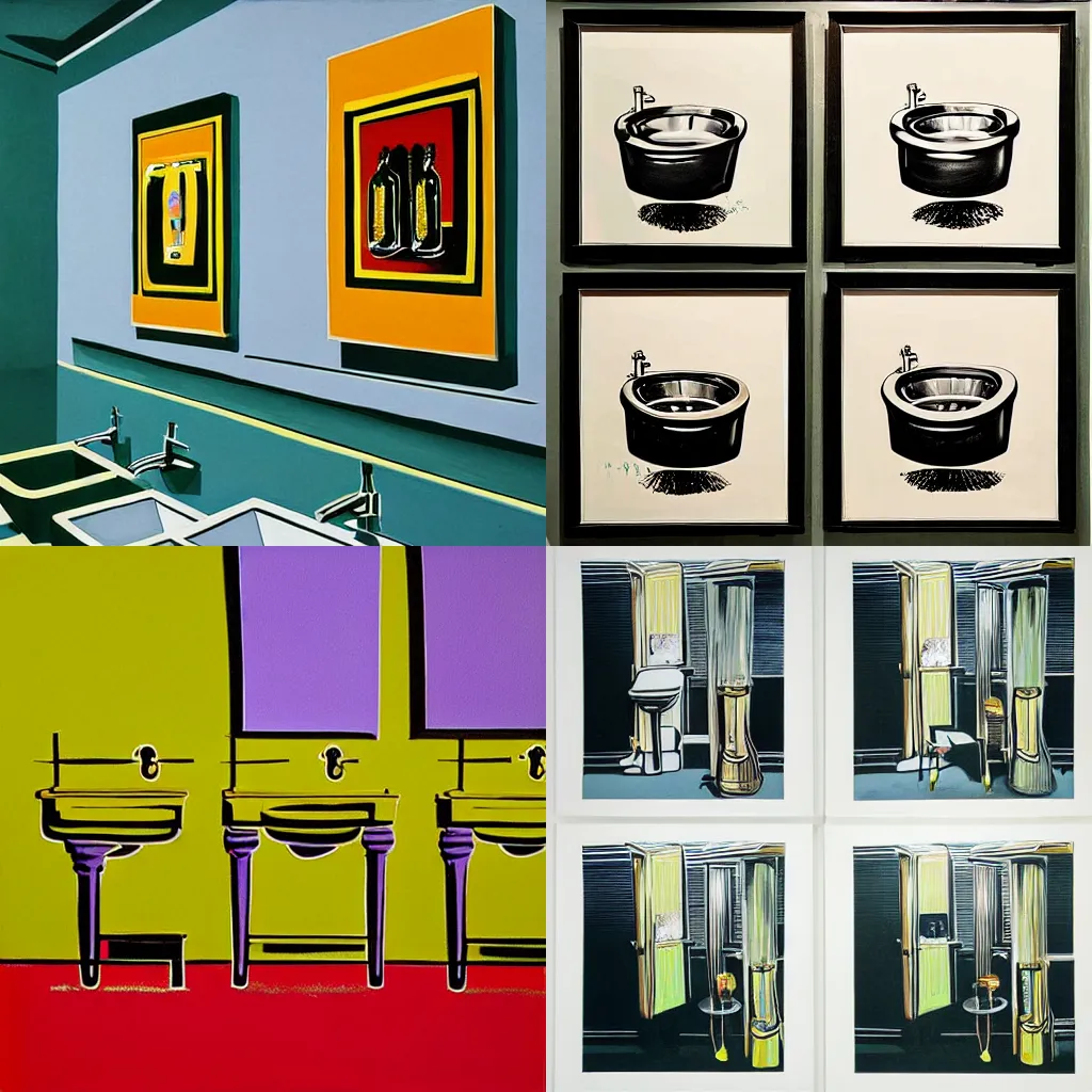 Paintings Of Urinals In Fancy Hotels By Andy Warhol Stable Diffusion