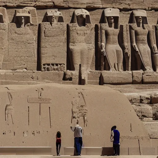 People Worshipping At A Giant Monument To Bitcoin In Stable Diffusion