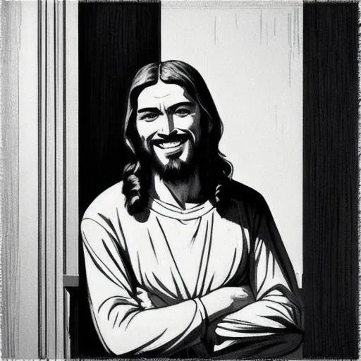 Jesus Christ Smiling In The Style Of Edward Hopper Openart