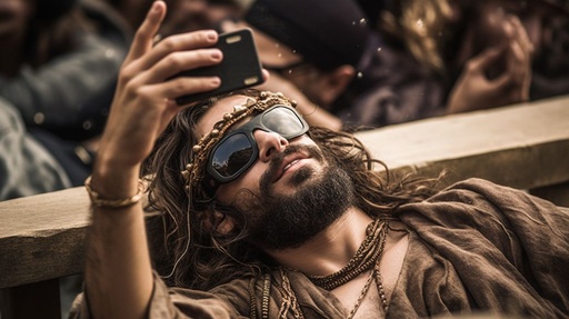 Jesus Is Planking With Sunglasses On A Piece Of Wood OpenArt