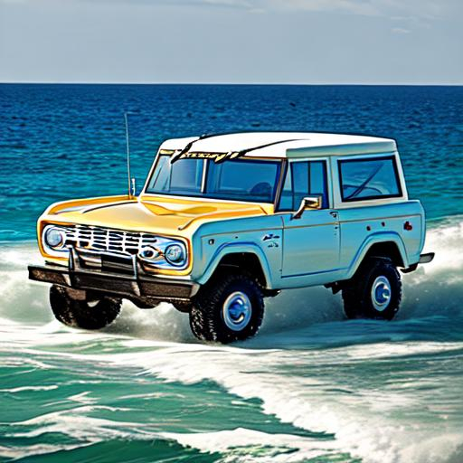 Ford Bronco Sailing In The Ocean Openart