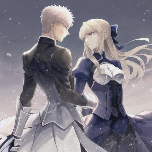 Shirou Emiya And Saber Artoria Fate Stay Night