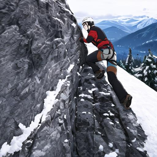 Mountain Snow Rock Climbing Man