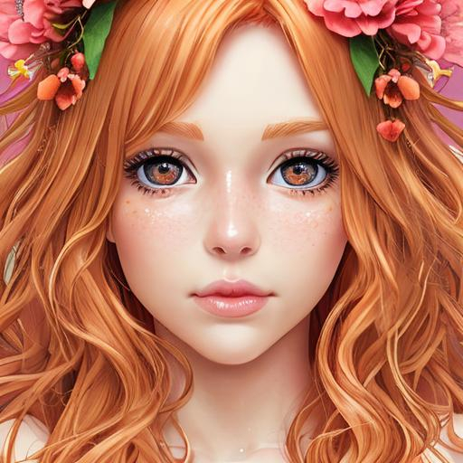 Strawberry Blonde Hair Hazel Eyes Peach Lips Fa OpenArt