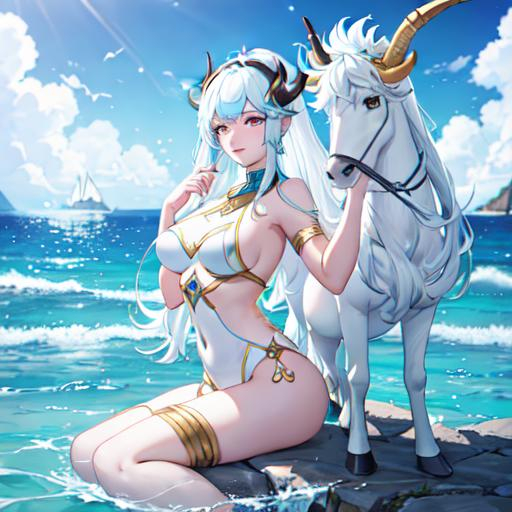 Capricorn The Sea Goat Zodiac As A Female Human 8k